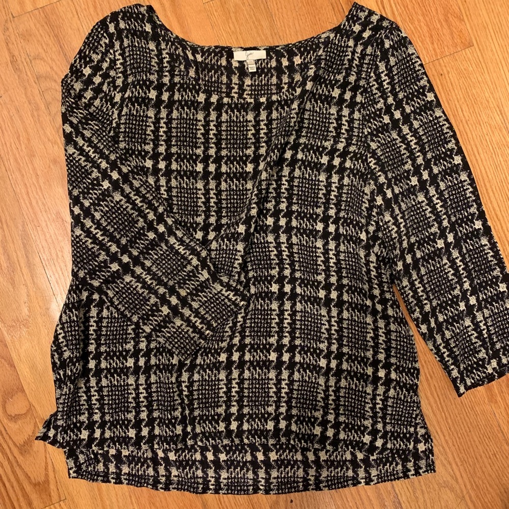 Joie silk blouse black and cream size medium